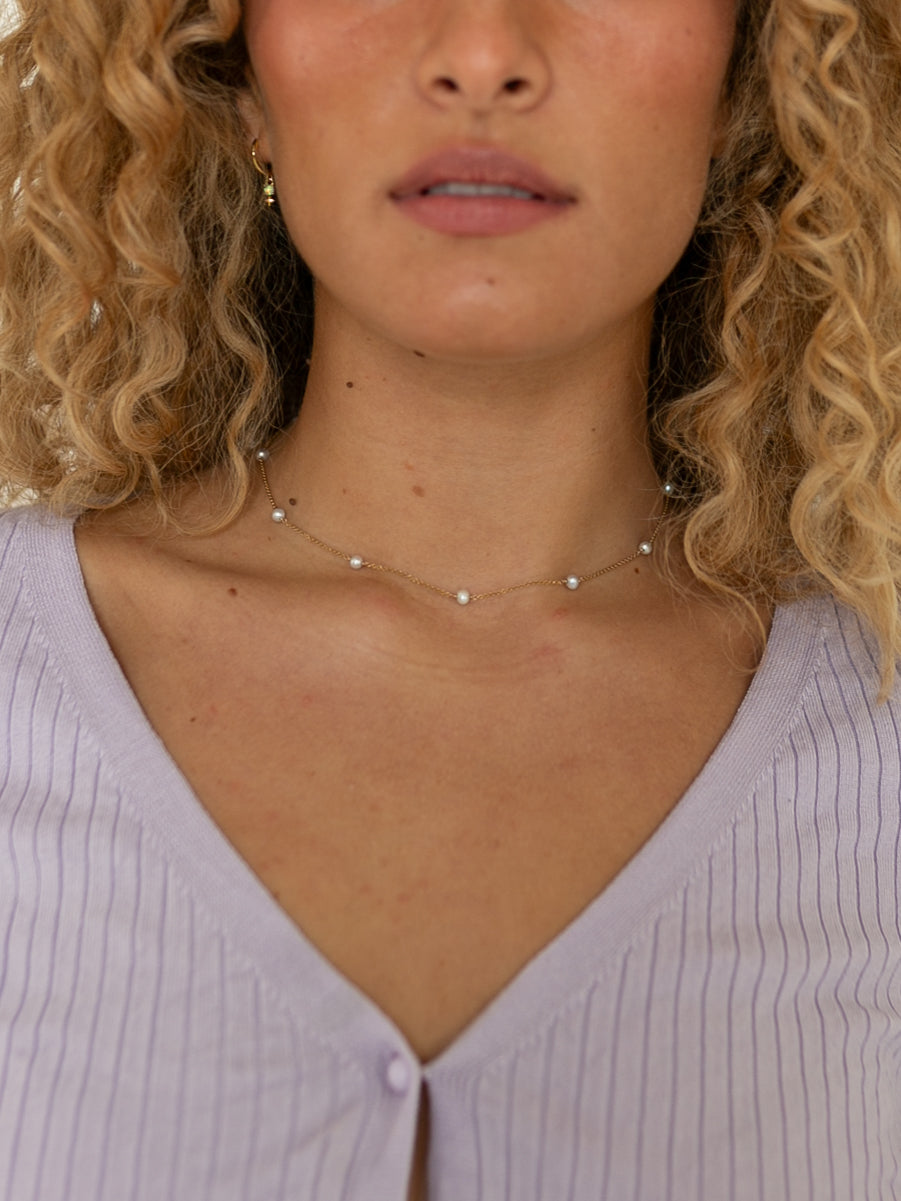 freshwater pearl necklace on 14k gold filled chain