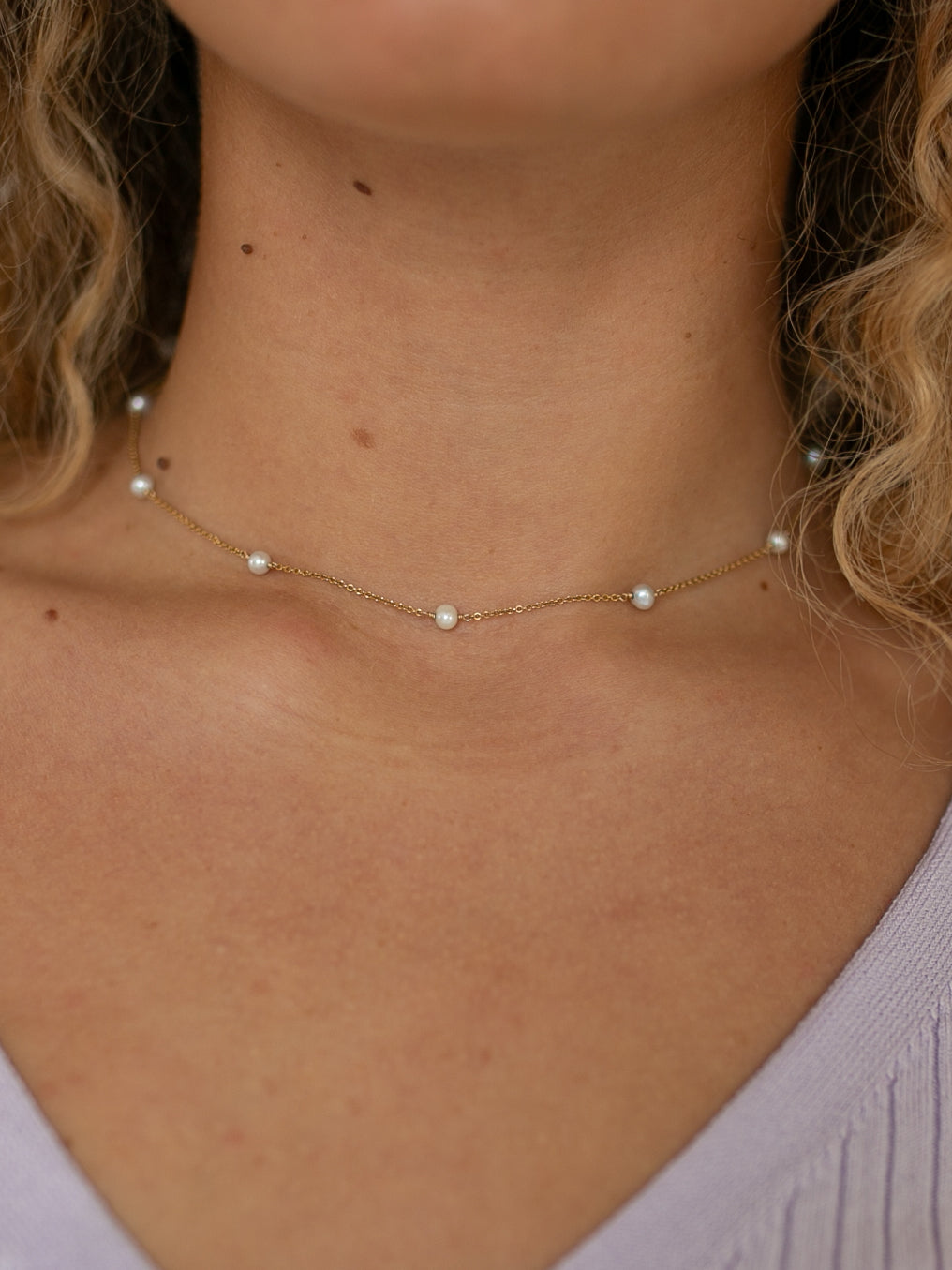 freshwater pearls on a 14k gold filled chain