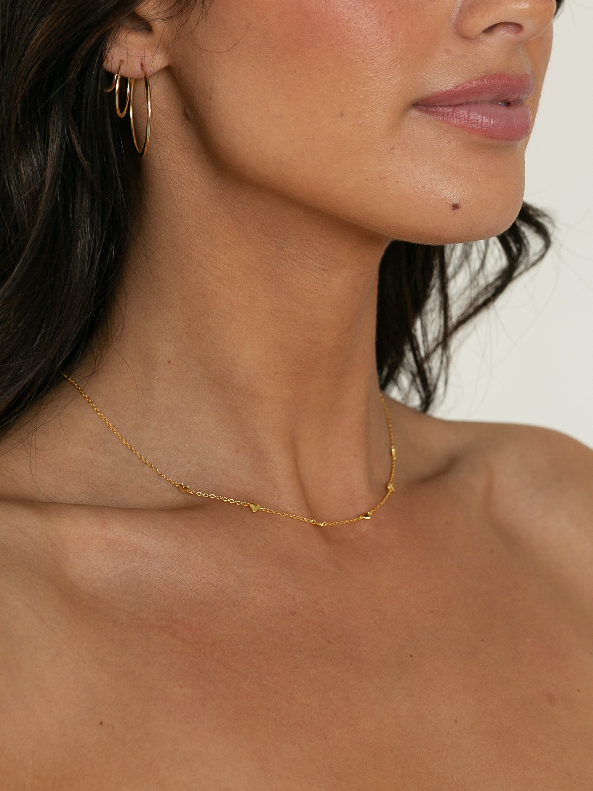 18k gold heart chain necklace