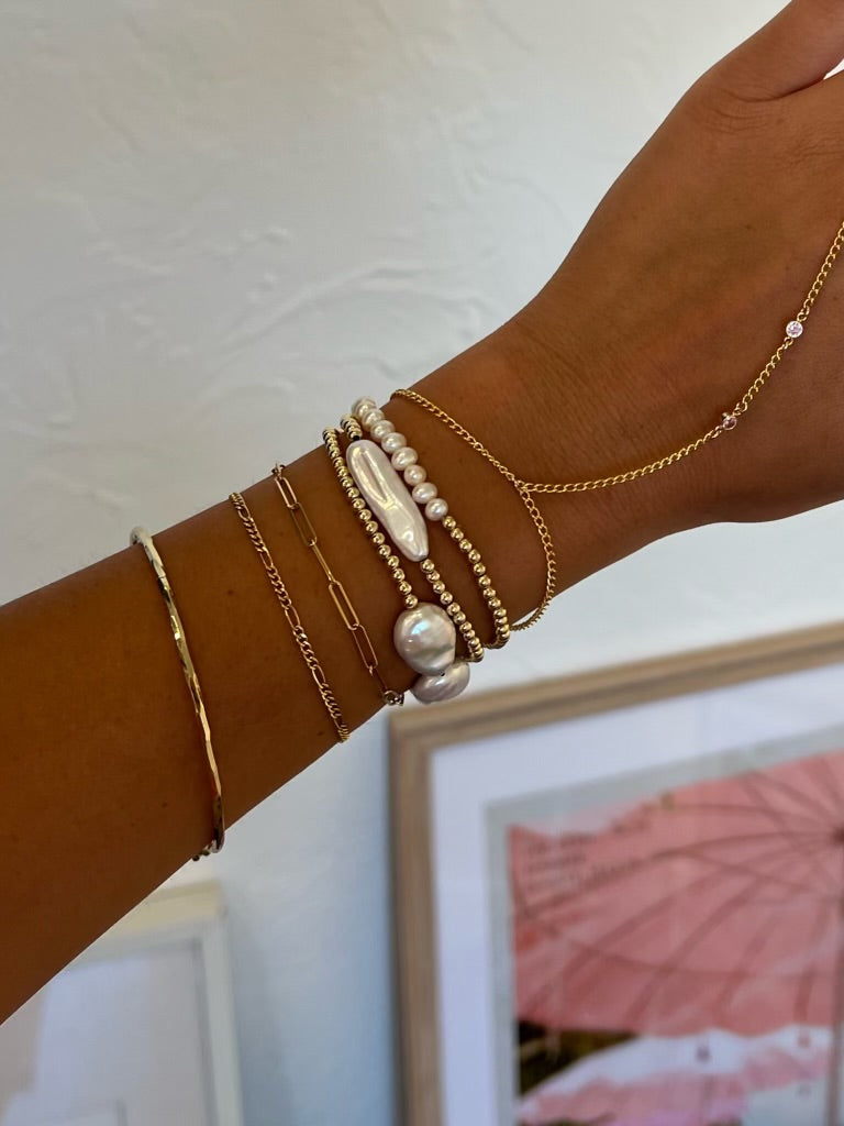 Half Pearl Shimmer Bracelet