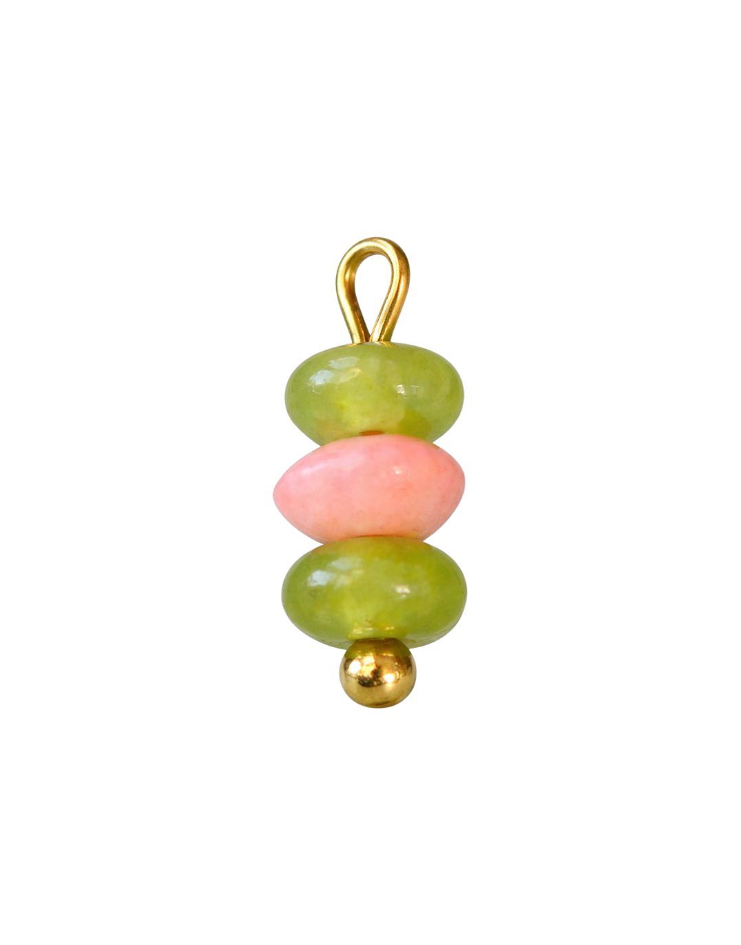 Pink and Green Mixed Gemstone Charm