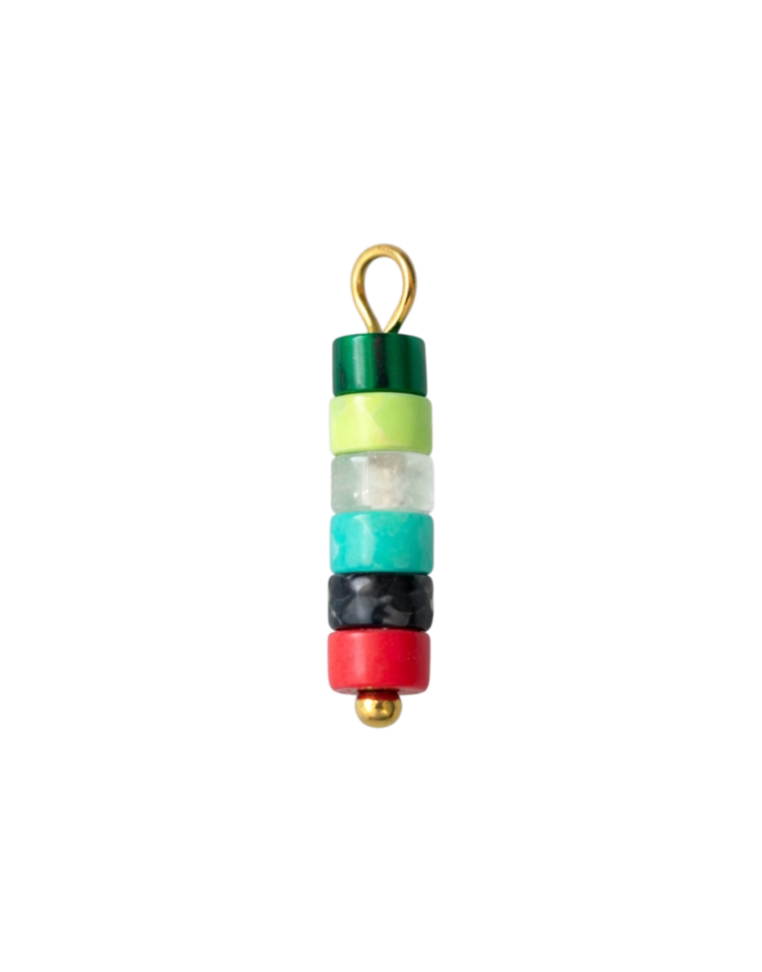 Mixed Pyrite Beaded Charm