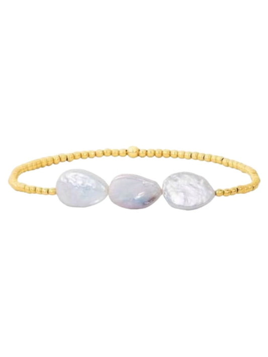 Triple Pearl Shimmer Bracelet