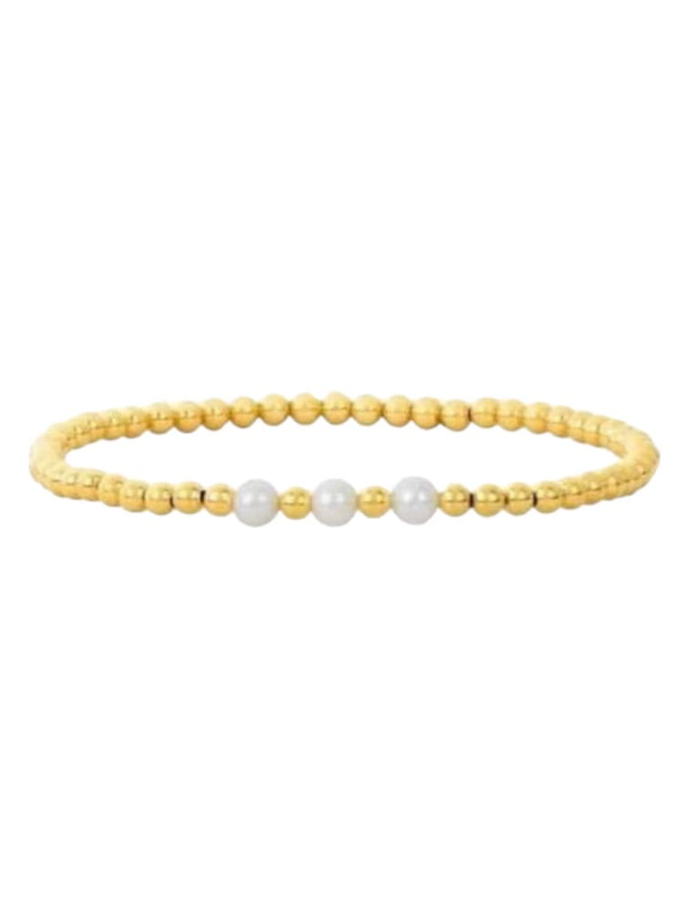 Dainty Tri-Pearl Shimmer Bracelet