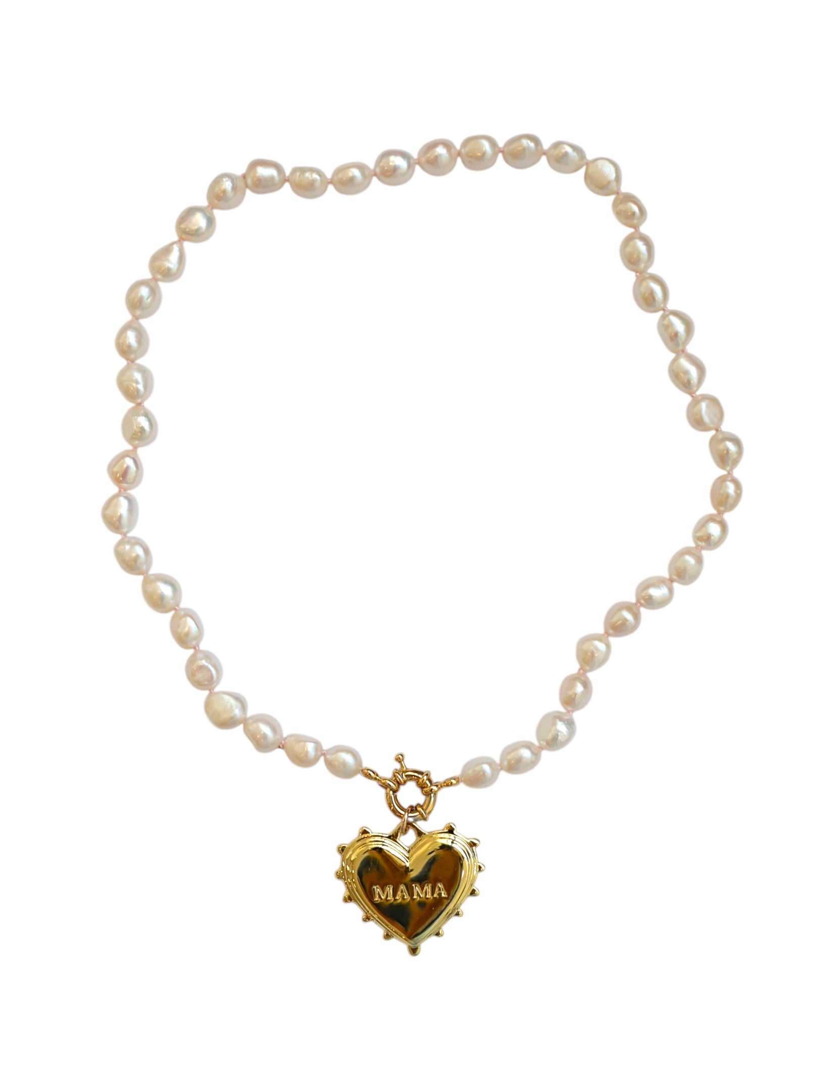PEARLY MAMA HEART NECKLACE