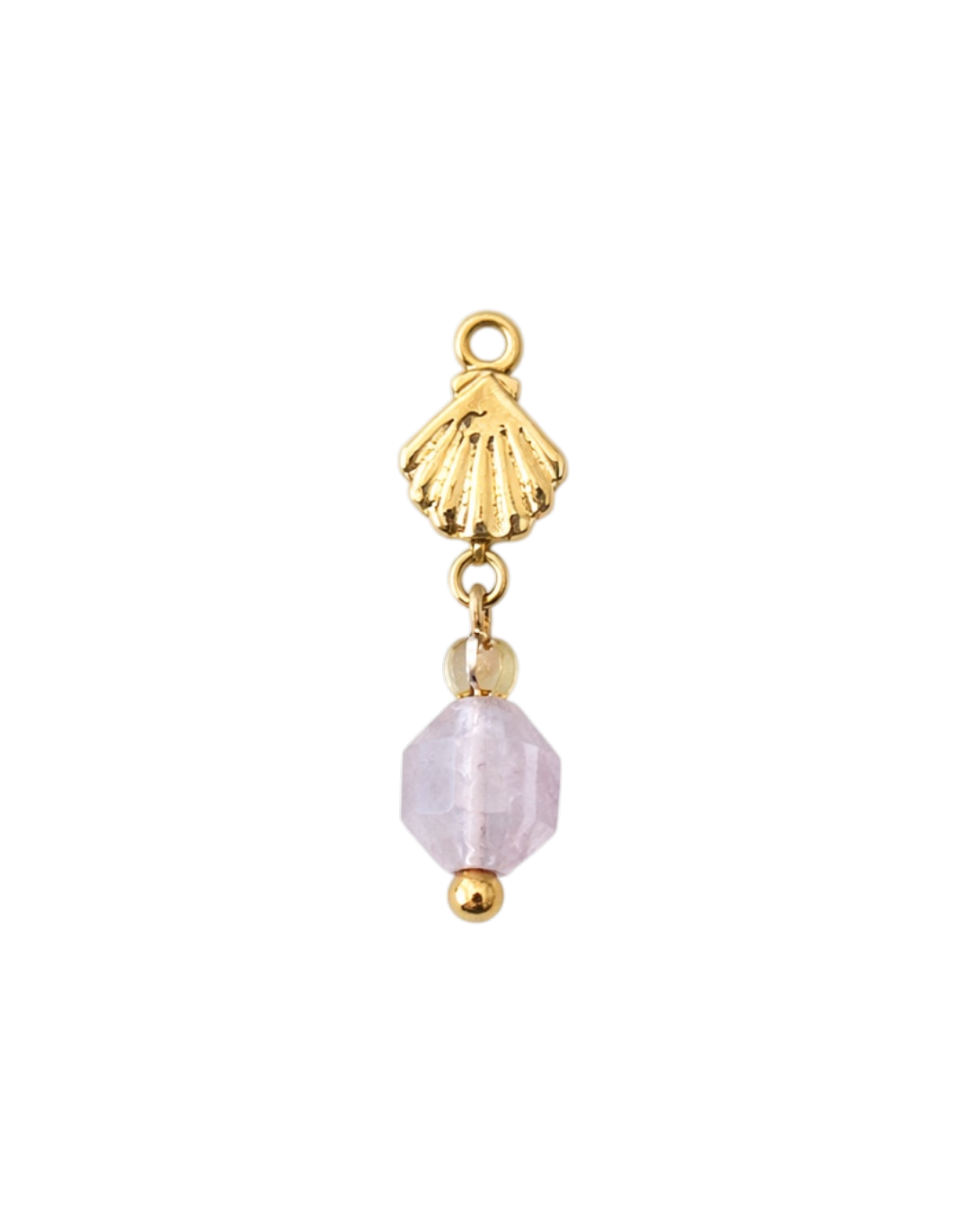 Purple Gemstone Shell Charm