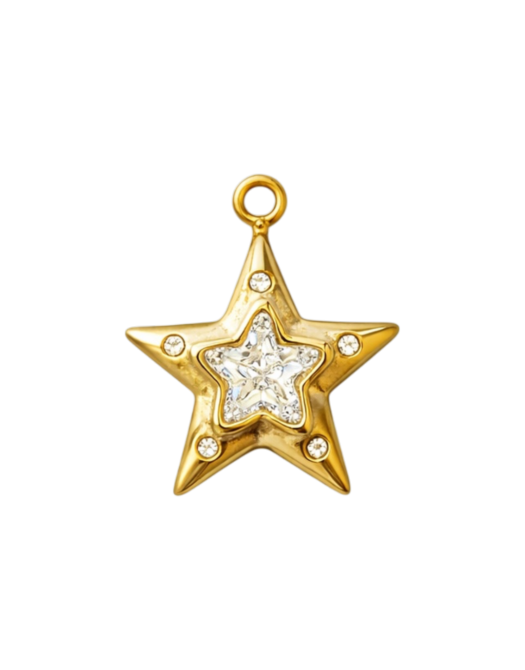 Studded CZ Star Charm
