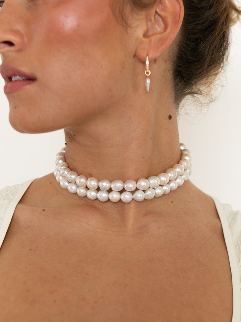 double strand baroque pearl necklace