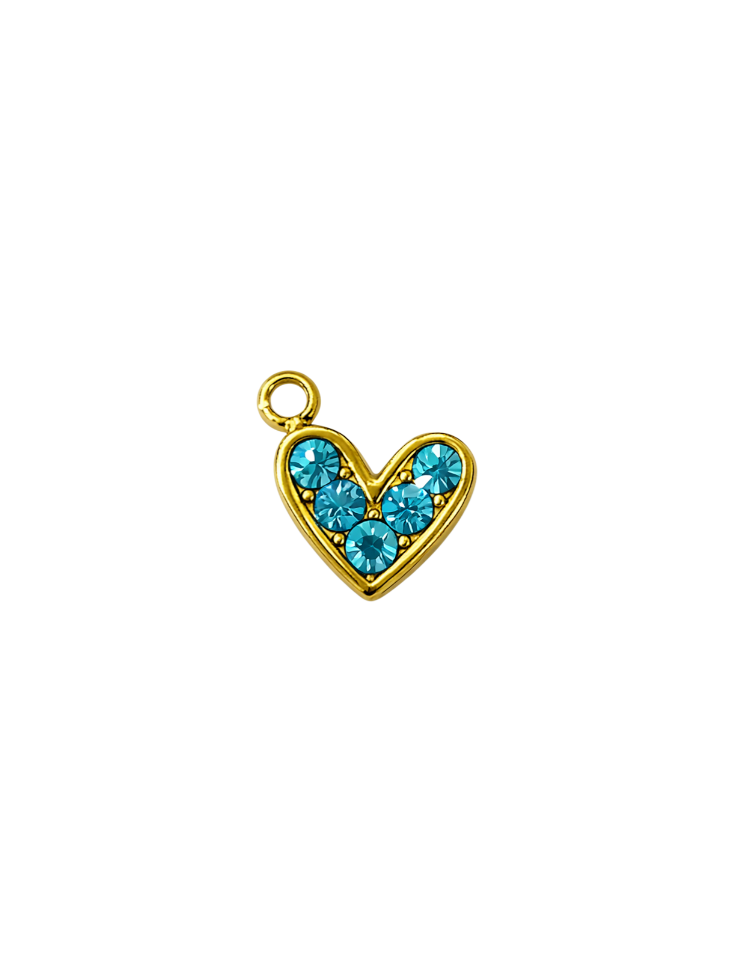 Blue CZ Heart Charm