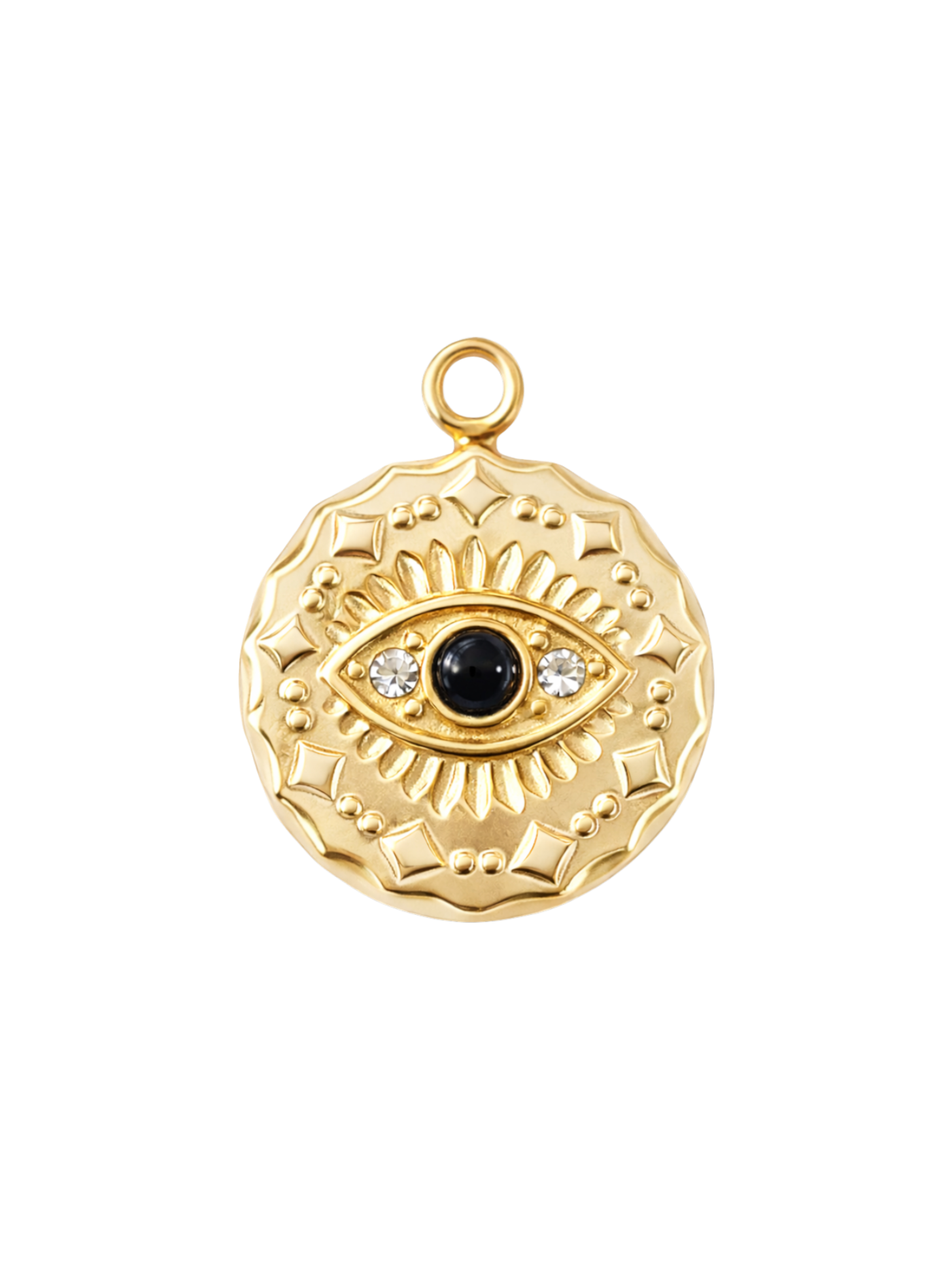 Black CZ Evil Eye Charm