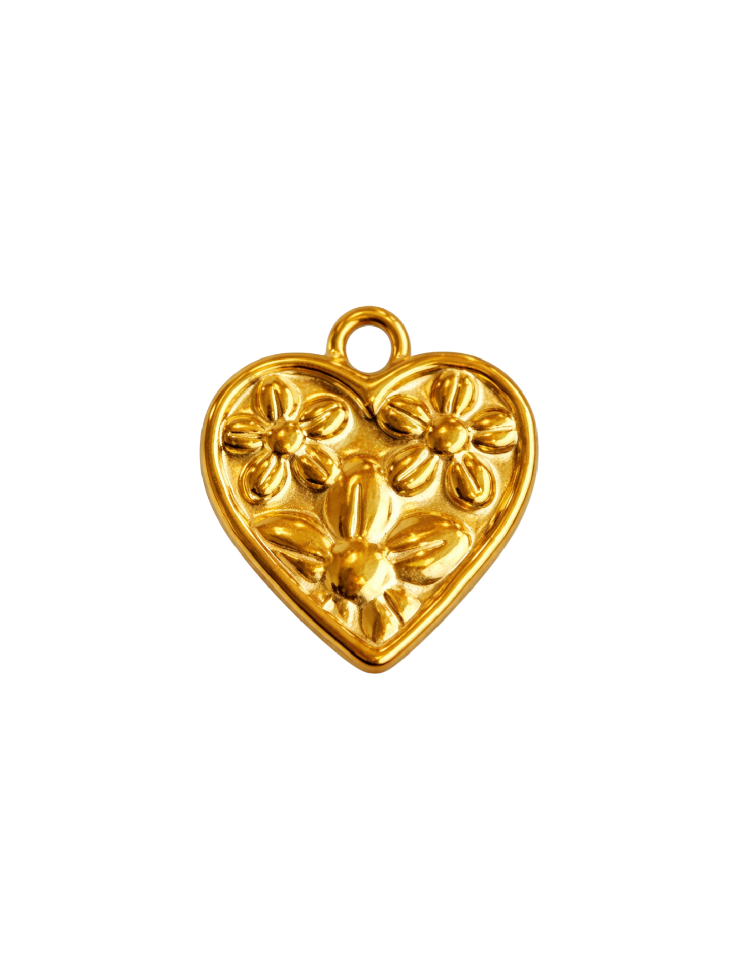 Flower Heart Charm