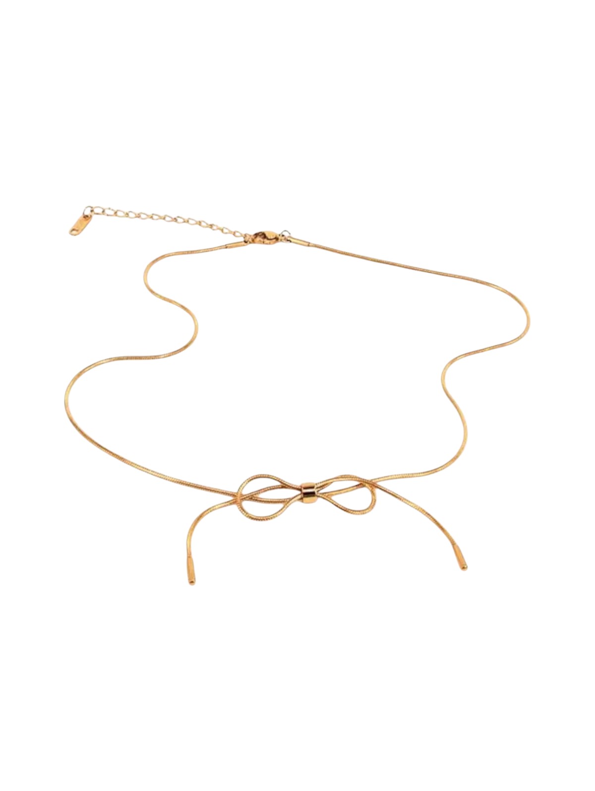 18k gold bow necklace