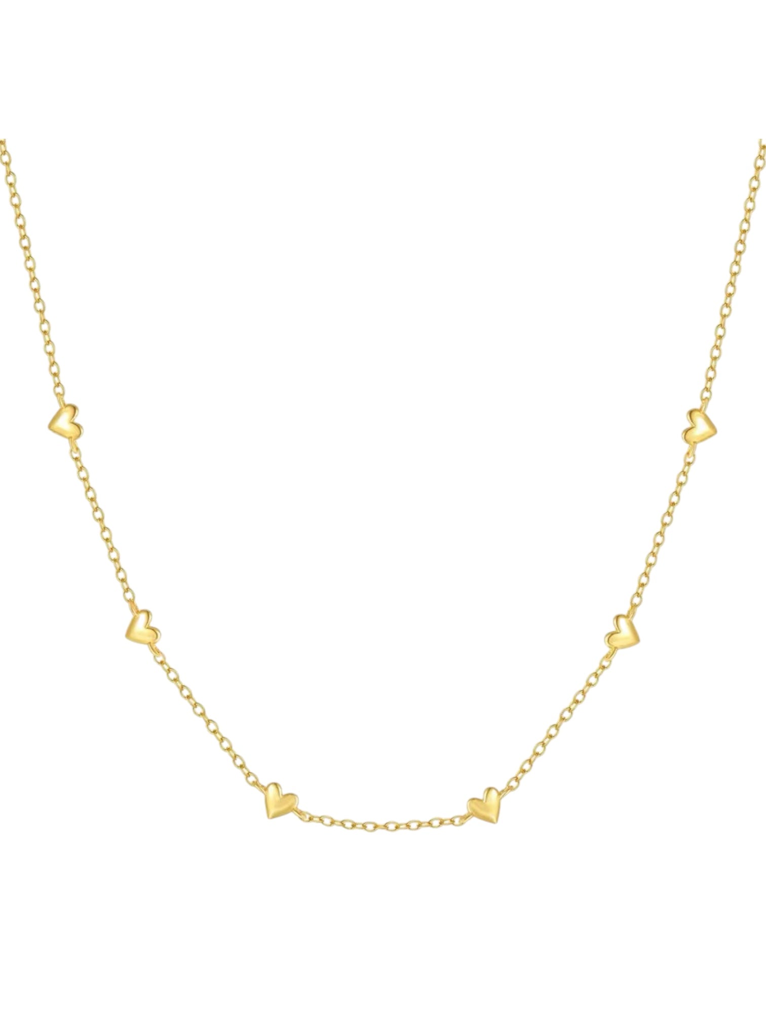 18k gold heart chain necklace