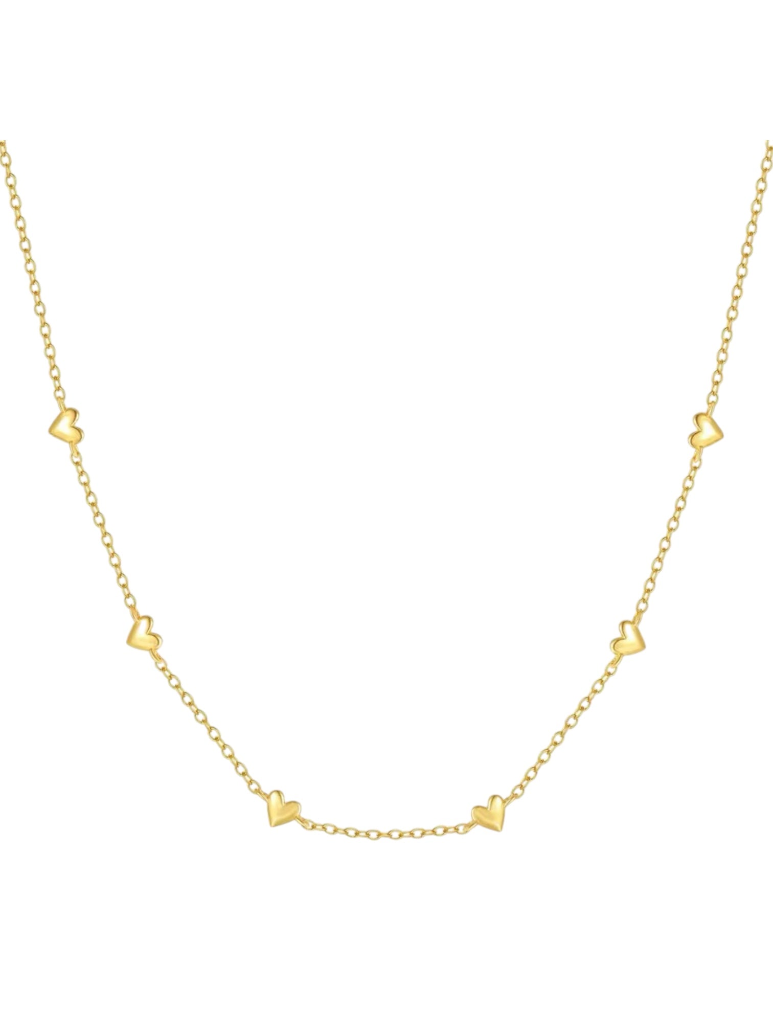 18k gold heart chain necklace