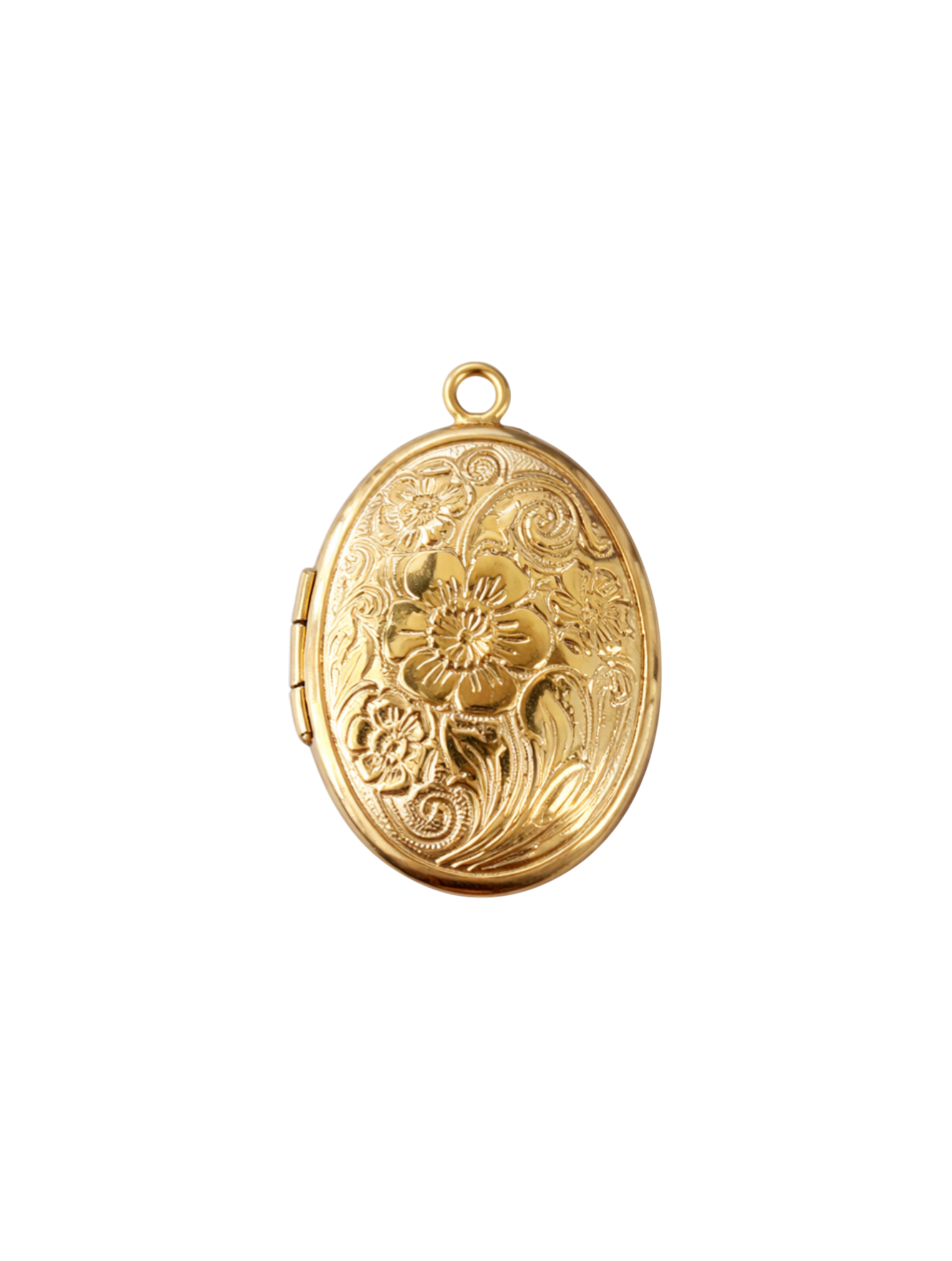 Oval Flower Locket Charm