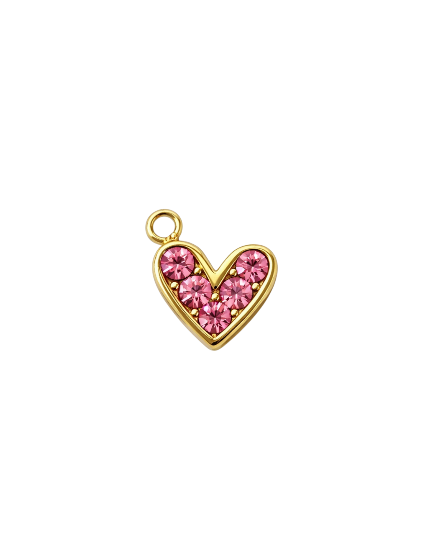 Pink CZ Heart Charm