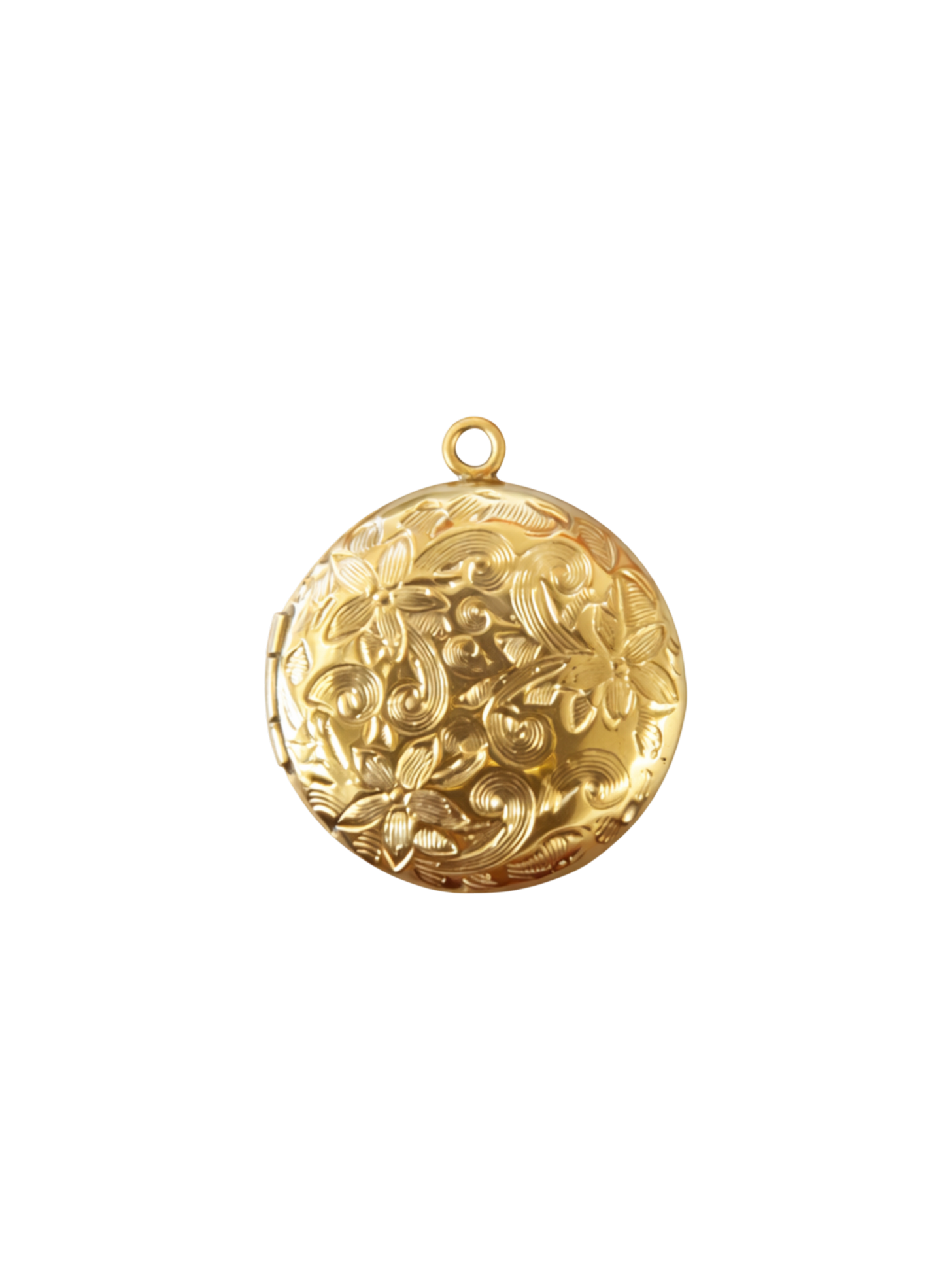 Round Flower Locket Charm