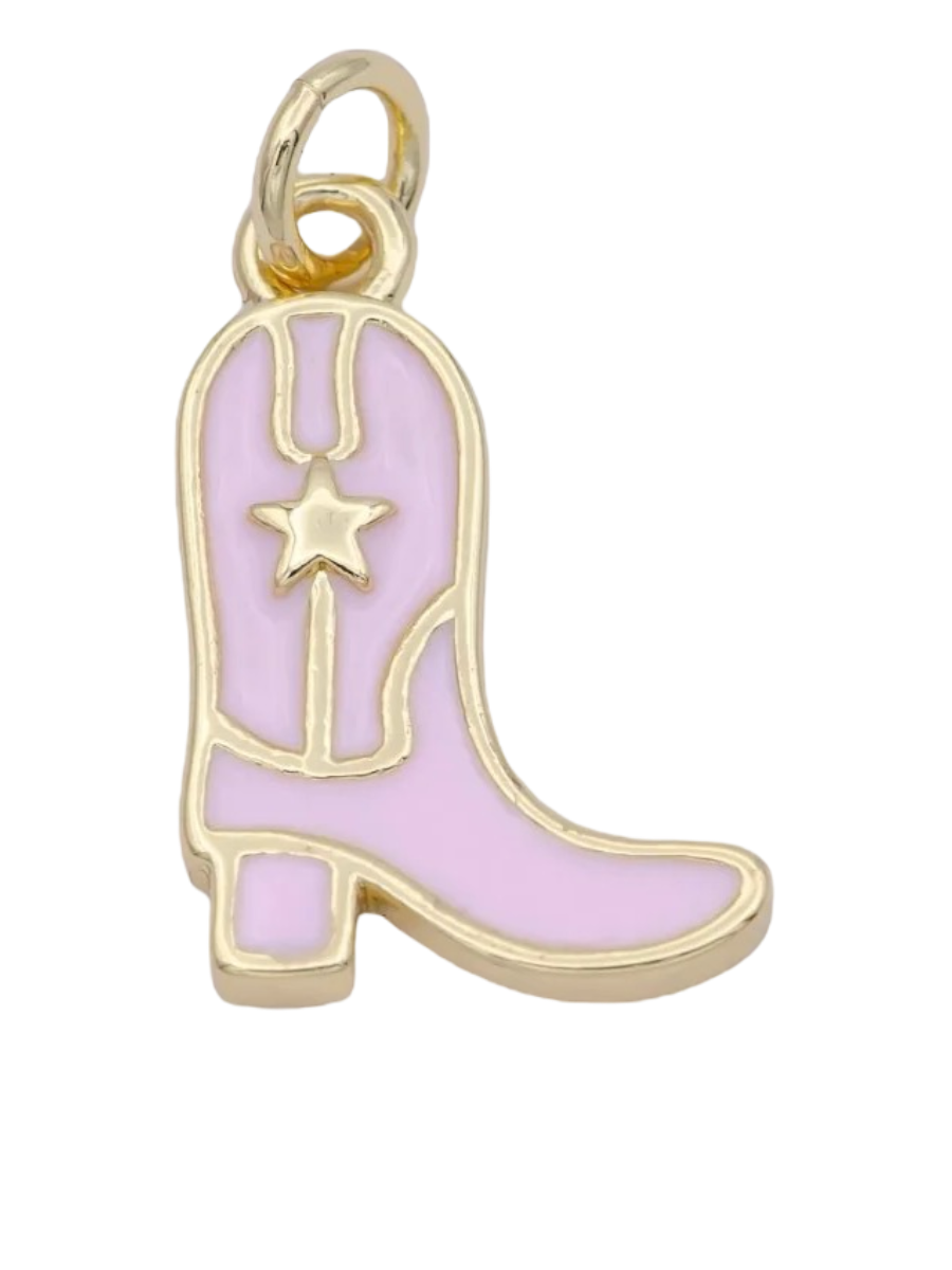 Pink Cowboy Boot Charm