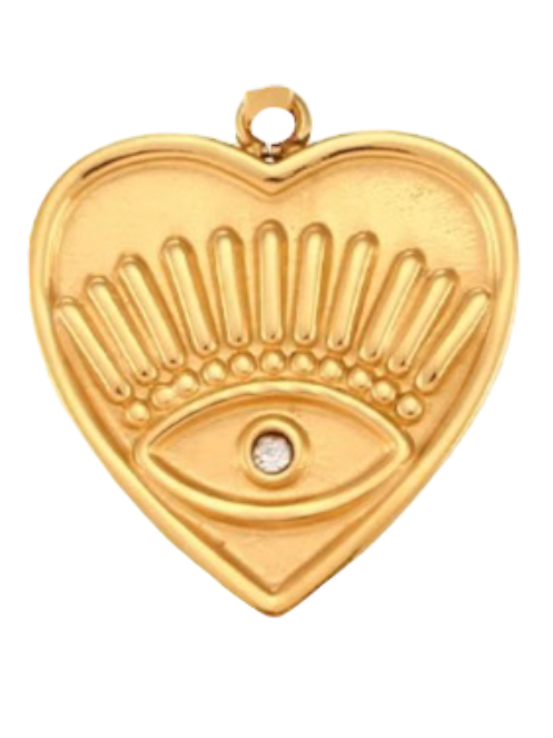 Evil Eye Heart Charm