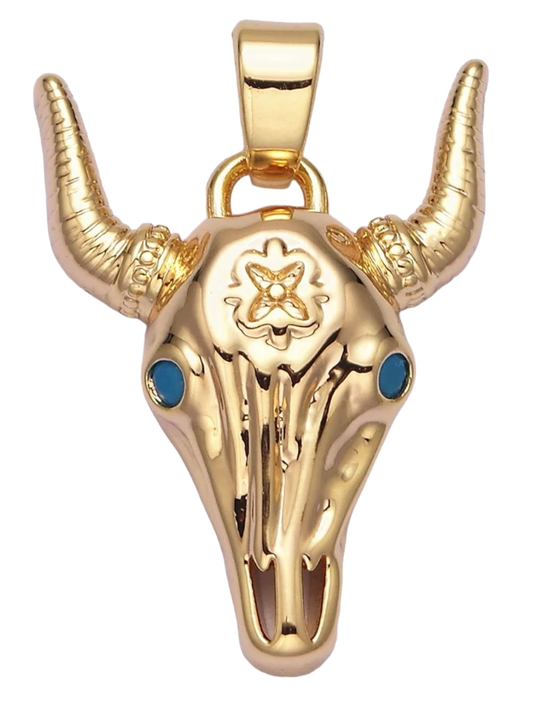 Turquoise Longhorn Charm