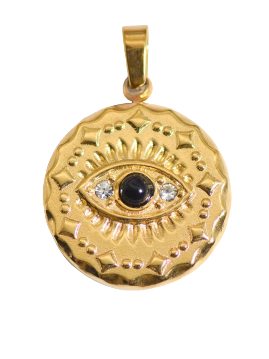 Black CZ Evil Eye Charm