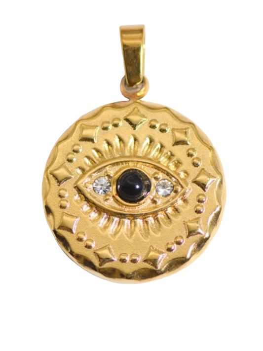 Black CZ Evil Eye Charm