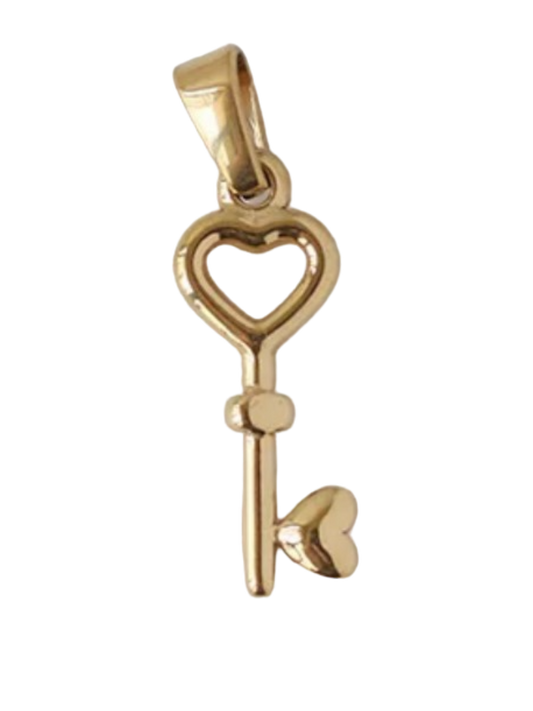 Heart Key Charm