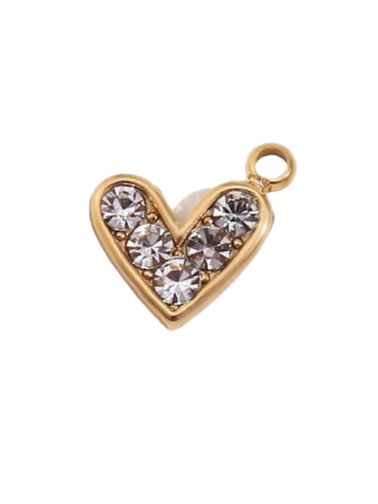 White CZ Heart Charm