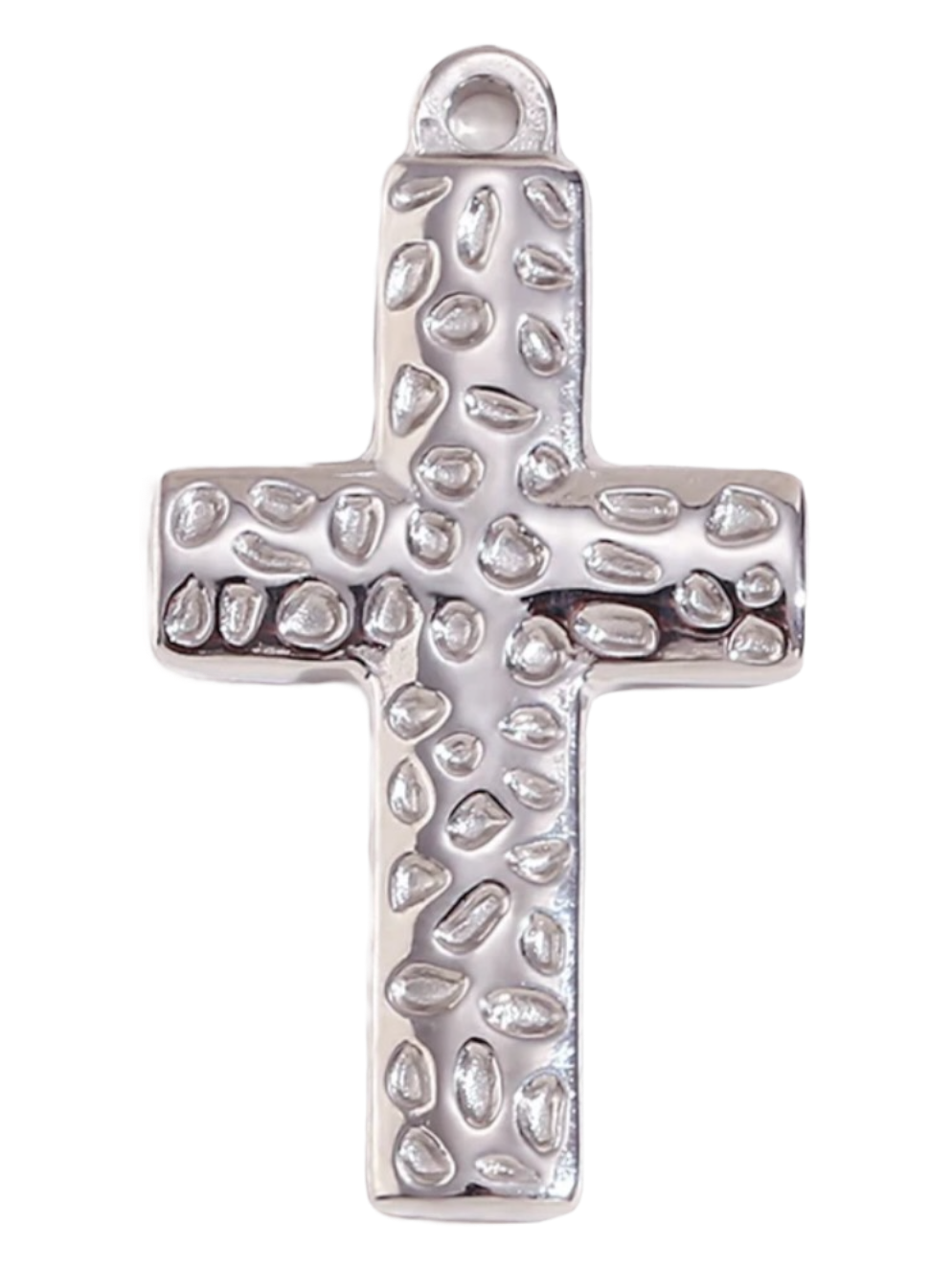 Silver Cheetah Cross Charm