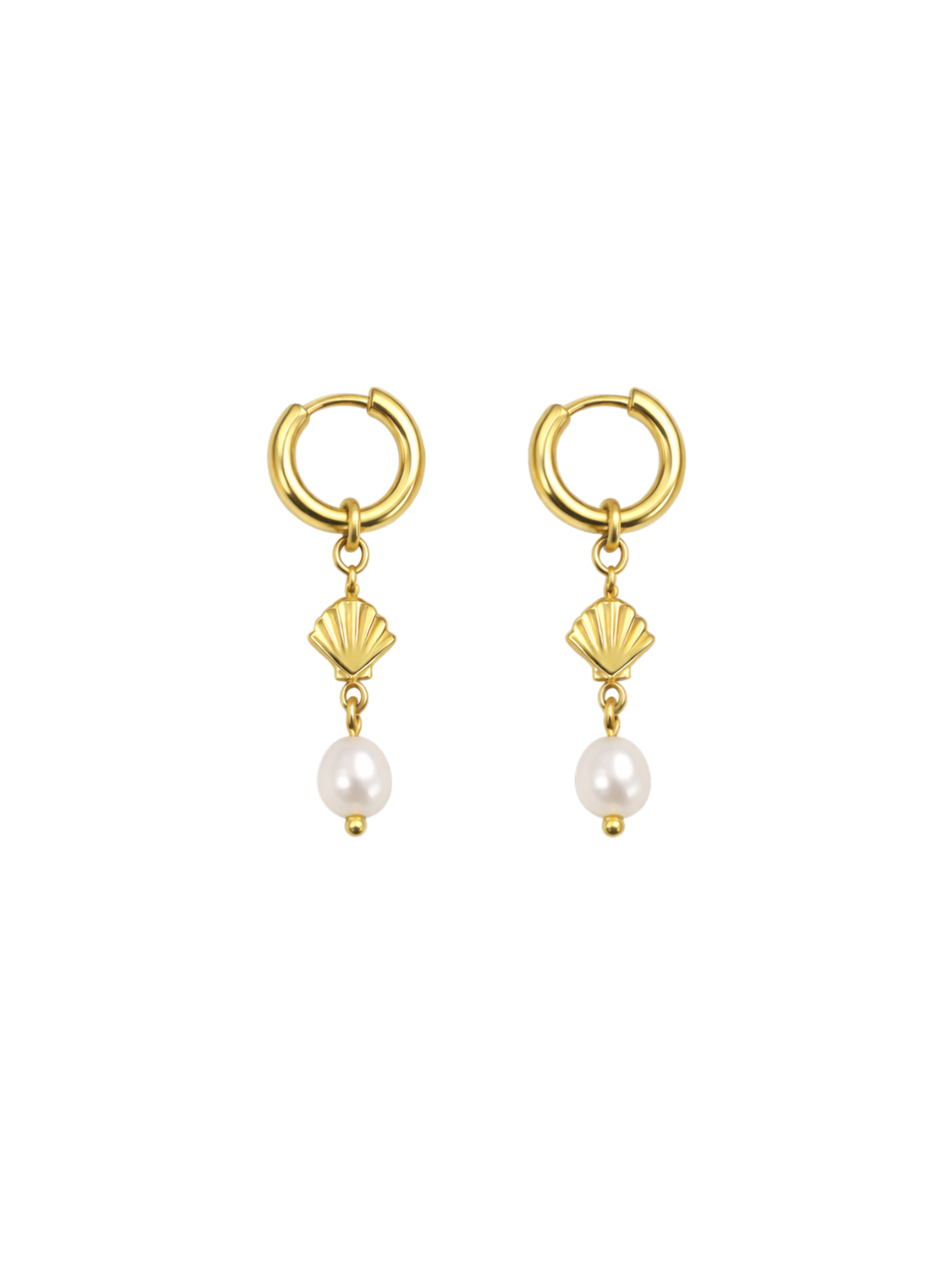 SHELL OUT PEARL EARRINGS