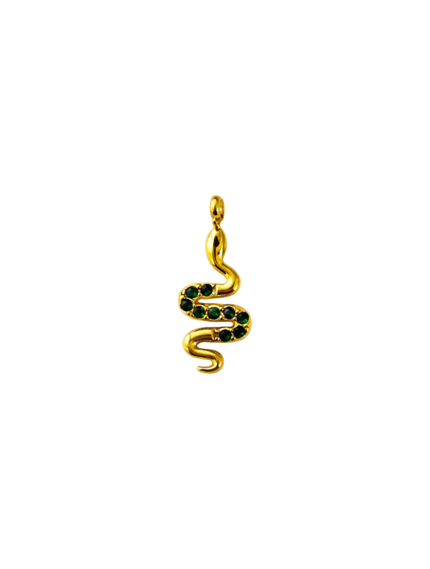 CZ Green Snake Charm