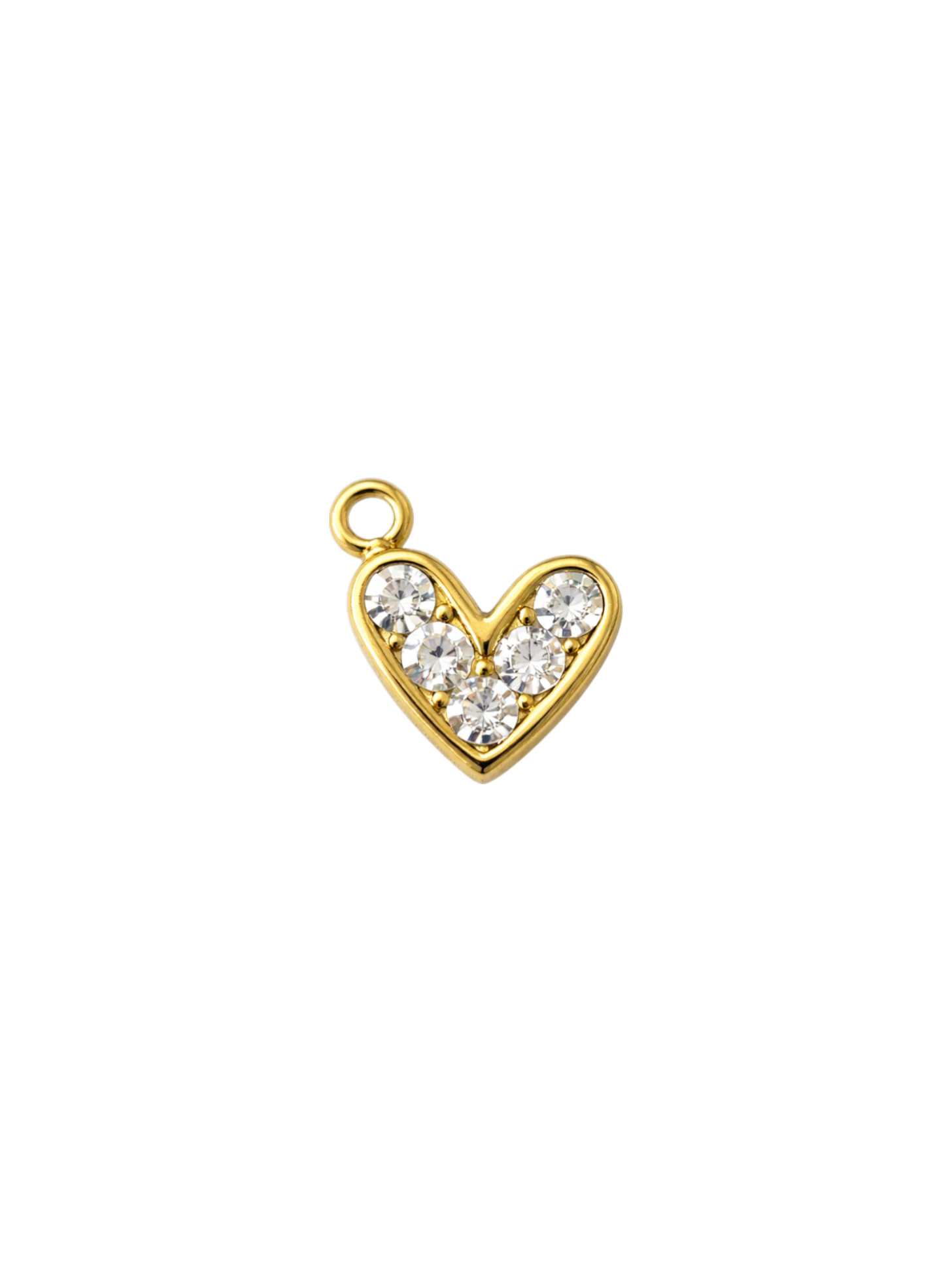 White CZ Heart Charm